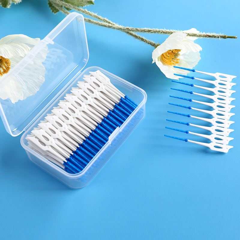 Dental Floss Picks - 200 шт./кор., силиконовая межзубная щетка, супер