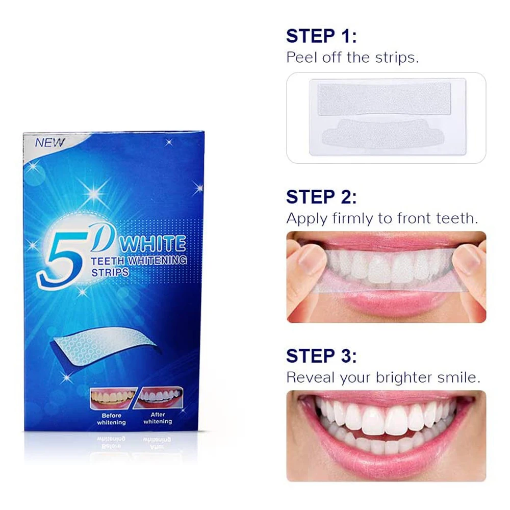 Наклейки для отбеливания зубов – обзор и цена Whitening Strip 3D