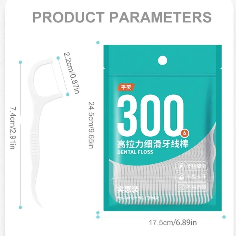 300 шт., зубная нить в мешках, – обзор и цена Dental Floss Picks